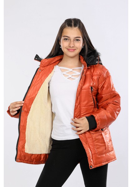 Içi Kürklü Çıkarılabilir Kapişonlu Su ve Rüzgar Geçirmez Çocuk Montu AVM152VF
