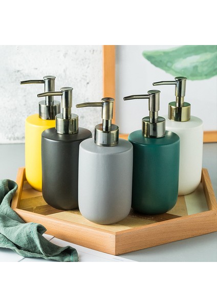 Gri Tarzı 350 ml Seramik Sıvı Sabunluk Düz Renk Sabunluklar Banyo Aksesuarları Lateks Şişe Mutfak Ev Dekorasyon (Yurt Dışından) fiyatları