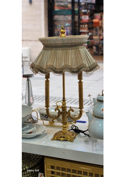 Rosabıancacasa Selçuklu Abajur Altın Ayak Vizon Başlık 70X45CM.