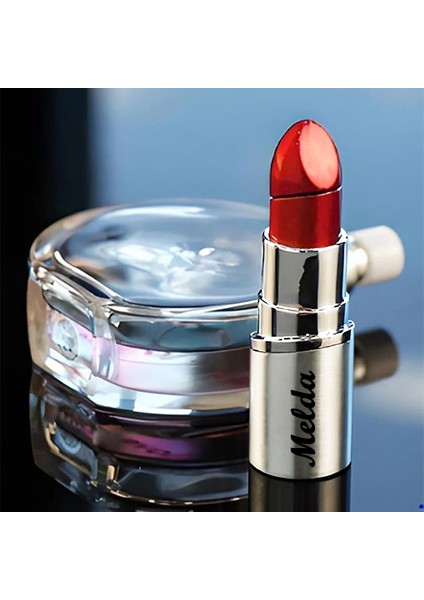 Kişiye Özel Isimli Ruj Şeklinde Tasarım Çakmak Açık Gri