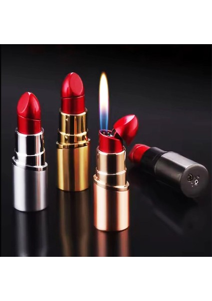 Kişiye Özel Isimli Ruj Şeklinde Tasarım Çakmak Açık Gri indirimleri