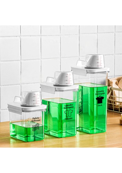 1100 ml Tarzı Toz Çamaşır Deterjan Dispenseri Gıda Tahılları Pirinç Saklama Kabı Dekantör Şişe Ağzı Ölçüm Kabı Deterjan Şeffaf Tank Kutusu (Yurt Dışından) fiyatları