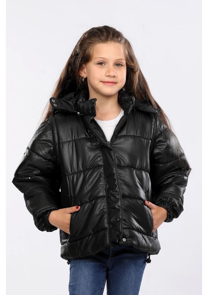 Içi Kürklü Çıkarılabilir Kapişonlu Su ve Rüzgar Geçirmez Çocuk Montu AVM146VF