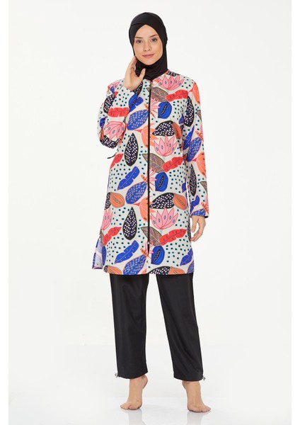 Brıanna Tam Kapalı Tesettür Mayo Kadınlar İçin Desenli Su İtici 3 Parça Siyah fiyatları