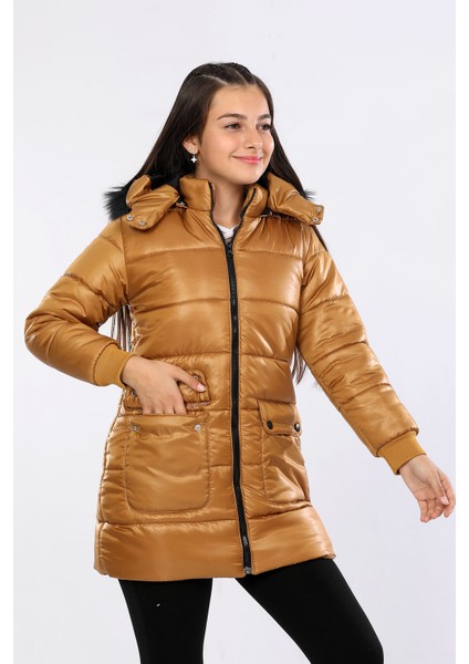 Içi Kürklü Çıkarılabilir Kapişonlu Su ve Rüzgar Geçirmez Çocuk Montu AVM151VF