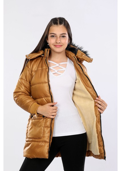 Içi Kürklü Çıkarılabilir Kapişonlu Su ve Rüzgar Geçirmez Çocuk Montu AVM151VF