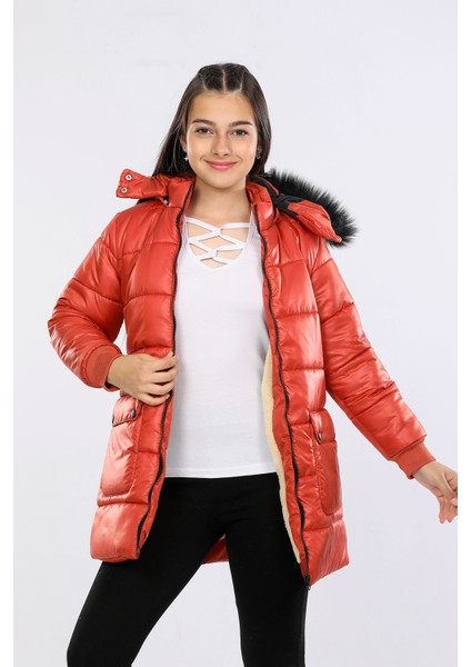 Içi Kürklü Çıkarılabilir Kapişonlu Su ve Rüzgar Geçirmez Çocuk Montu AVM151VF