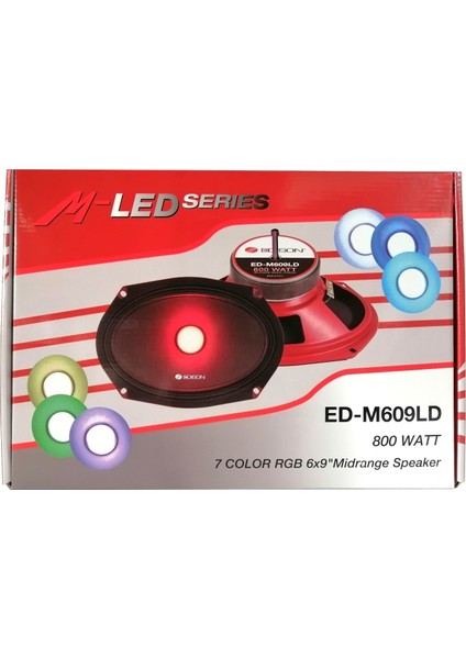 Ed M609LD 7 Renkli Rgb Işıklı Oval Midrange Kumandalı 800W Maksimum 120W Rms