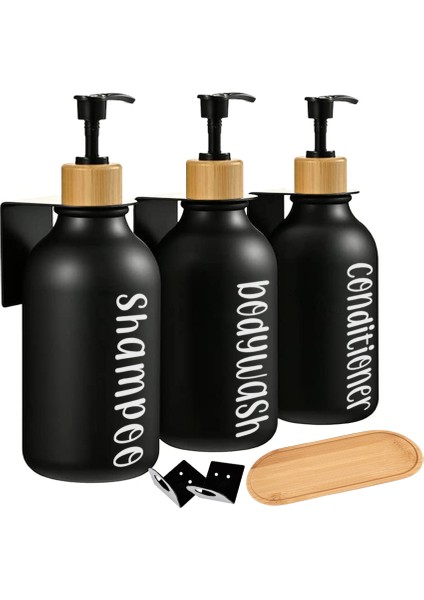 Çoklu Stil 300 ml ml Banyo Dispenseri Şampuan ve Saç Kremi Duş Sabun Şişesi Eczacı Losyon Duvara Monte Bambu Pompalı Sabunluk (Yurt Dışından) fiyatları