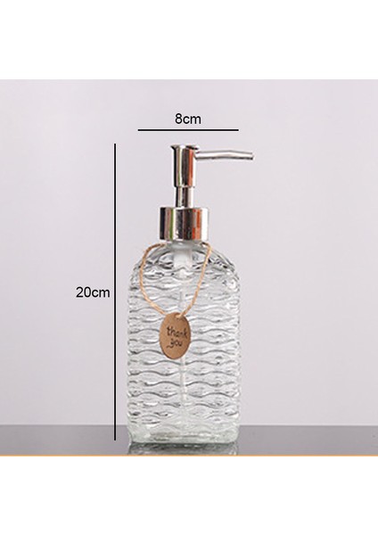 Bir Stil Cam Losyon Şişesi 500 ml Şeffaf Cam Şişe Ev Duş Jeli Alt Ambalaj Şişesi Basit Banyo Aksesuarları Sabunluk (Yurt Dışından)
