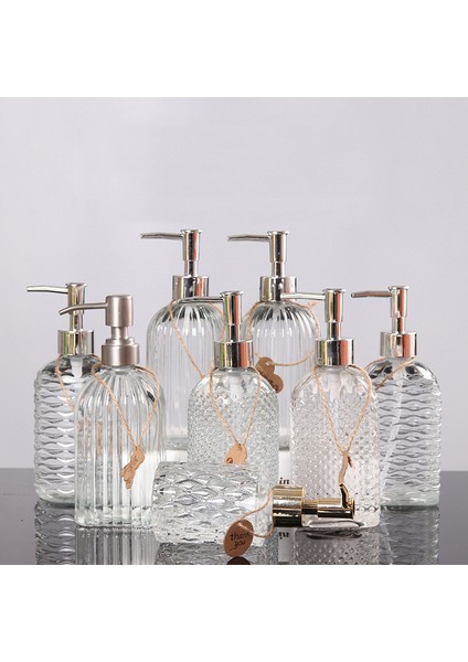 Bir Stil Cam Losyon Şişesi 500 ml Şeffaf Cam Şişe Ev Duş Jeli Alt Ambalaj Şişesi Basit Banyo Aksesuarları Sabunluk (Yurt Dışından) fiyatları