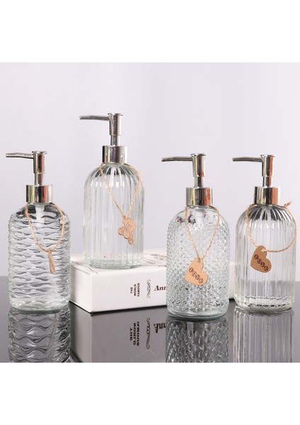 Bir Stil Cam Losyon Şişesi 500 ml Şeffaf Cam Şişe Ev Duş Jeli Alt Ambalaj Şişesi Basit Banyo Aksesuarları Sabunluk (Yurt Dışından) modelleri