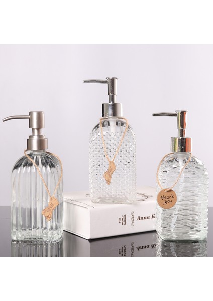 Bir Stil Cam Losyon Şişesi 500 ml Şeffaf Cam Şişe Ev Duş Jeli Alt Ambalaj Şişesi Basit Banyo Aksesuarları Sabunluk (Yurt Dışından) fırsatları