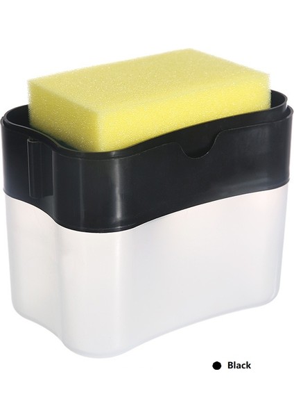 Siyah Stil Sabunluk Sünger Tutucu Temizleme Sıvısı Pompalı Dağıtıcı Konteyner Manuel Pres Ev Banyo Mutfak Temiz Aksesuarları (Yurt Dışından)