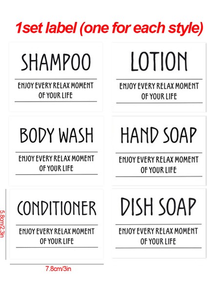G Tarzı Etiket Etiketleri ile Pet Sabun Şişeleri Banyo Şampuanı El Temizleyici Şişe Kozmetik Vücut Yıkama Losyonu Açık Seyahat Araçları (Yurt Dışından)