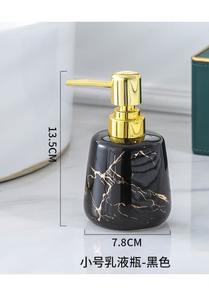 1 Adet-Siyah Tarzı Basit Seramik Losyon Şişesi Mermer Şampuanlık Ev Banyo Malzemeleri Seramik Sabunluk Banyo Dekor (Yurt Dışından)