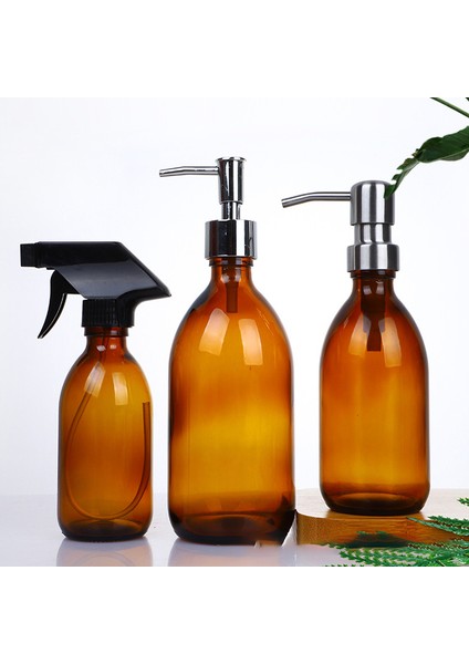 C Tarzı 500 ml Iskandinav Tarzı Kahverengi Banyo Doldurulabilir Cam Şişe Duş Jeli Şampuan Basın Şişesi Duş Jeli Doldurulabilir Banyo Depolama Şişeleri (Yurt Dışından) fırsatları