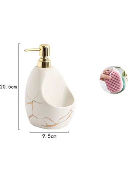 L-001 Stili Mermer Doku Seramik Sabunluk El Temizleyici Şişe Deterjan Şişesi Mutfak Banyo Aksesuarları Seramik Losyon Bo (Yurt Dışından)