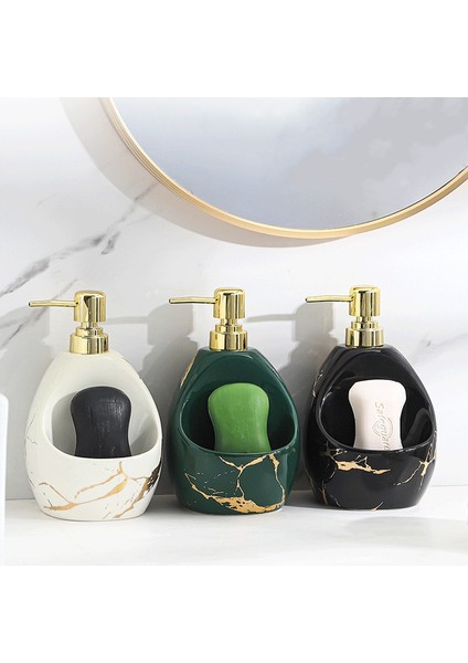 L-001 Stili Mermer Doku Seramik Sabunluk El Temizleyici Şişe Deterjan Şişesi Mutfak Banyo Aksesuarları Seramik Losyon Bo (Yurt Dışından) fırsatları