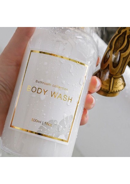 Net Stil Banyo Dekor Sabunluk Doldurulabilir Şampuan Kremi Vücut Yıkama Dispenseri Şişe Banyo Sıvı Etiketli Konteyner (Yurt Dışından) fırsatları