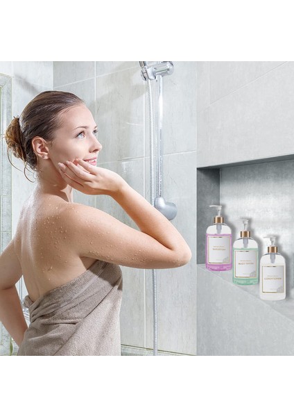 Net Stil Banyo Dekor Sabunluk Doldurulabilir Şampuan Kremi Vücut Yıkama Dispenseri Şişe Banyo Sıvı Etiketli Konteyner (Yurt Dışından) indirimleri