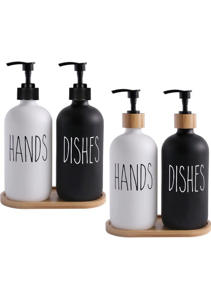 Siyah4 Tarzı Sabunluk Şişe Mat Siyah Mutfak Doldurulabilir Eller Yemekleri Basın Şişe Bambu Ahşap Pompa Banyo Depolama Şişesi 500 ml (Yurt Dışından) fiyatları