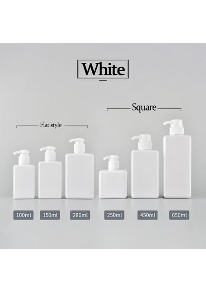 Beyaz Stil 650ML Taşınabilir Seyahat Dağıtım Sabun Şişesi Büyük Kapasiteli Itme Şampuan Duş Jeli Şişe Ev Banyo Günlük Ihtiyaçlar (Yurt Dışından)