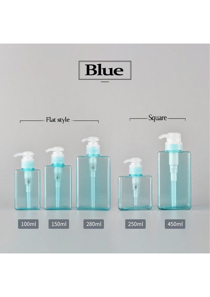Mavi Stil 650ML Taşınabilir Seyahat Dağıtım Sabun Şişesi Büyük Kapasiteli Itme Şampuan Duş Jeli Şişe Ev Banyo Günlük Ihtiyaçlar (Yurt Dışından)