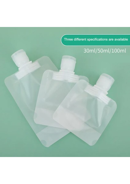 100 ml Tarzı 3 Adet ml Yeniden Kullanılabilir Sızdırmaz Doldurulabilir Torbalar Şampuan Sıvı Kozmetik Saklama Kabı Losyon Dispenser Çantası Flip-Açık (Yurt Dışından)