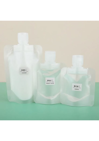 100 ml Tarzı 3 Adet ml Yeniden Kullanılabilir Sızdırmaz Doldurulabilir Torbalar Şampuan Sıvı Kozmetik Saklama Kabı Losyon Dispenser Çantası Flip-Açık (Yurt Dışından)