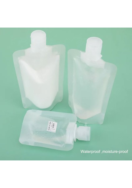 100 ml Tarzı 3 Adet ml Yeniden Kullanılabilir Sızdırmaz Doldurulabilir Torbalar Şampuan Sıvı Kozmetik Saklama Kabı Losyon Dispenser Çantası Flip-Açık (Yurt Dışından)