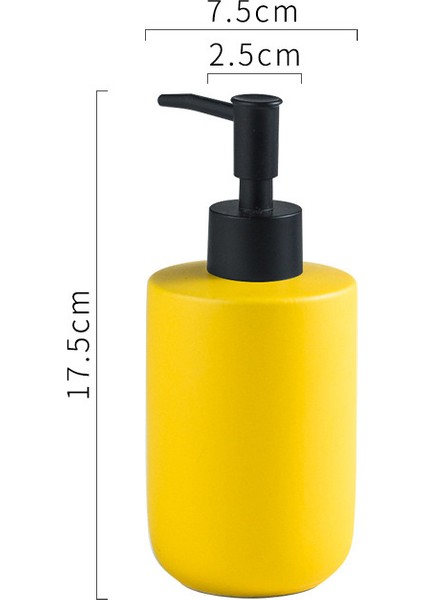 Sarı Stil Basit Seramik Sabunluk Pompalı Şişe Banyo Aksesuarları El Temizleyici Şampuan Şişesi 350 ml Porselen Banyo Malzemeleri (Yurt Dışından)