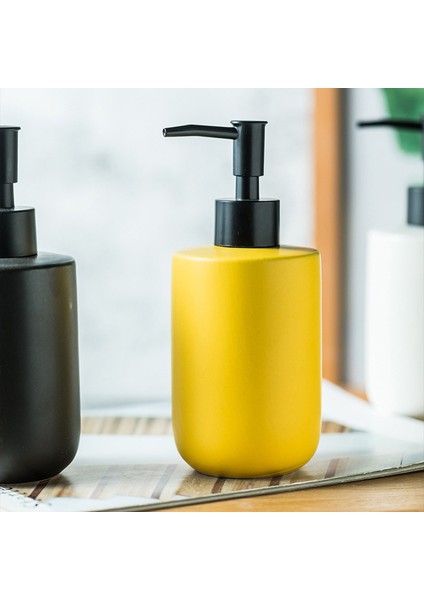 Sarı Stil Basit Seramik Sabunluk Pompalı Şişe Banyo Aksesuarları El Temizleyici Şampuan Şişesi 350 ml Porselen Banyo Malzemeleri (Yurt Dışından) fırsatları