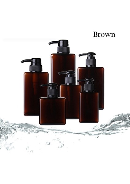 Kahverengi Tarzı 250 ml Banyo Doldurulabilir Plastik Boş Losyon Sabunluk Şişe Sıvı Konteyner Şampuan Kremi Vücut Yıkama ml (Yurt Dışından)