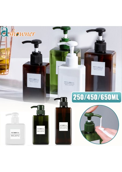 Net Stil Sabunluk Şişesi Köpük Sabunluk Doldurulabilir Pompa Şişesi Şampuan Vücut Yıkama Losyonu Şişesi Köpük Konteyner Banyo Için (Yurt Dışından)
