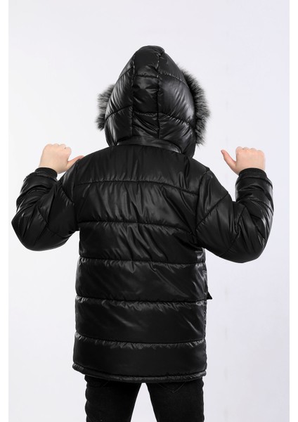 Içi Kürklü Çıkarılabilir Kapişonlu Su ve Rüzgar Geçirmez Çocuk Montu AVM152VF modelleri