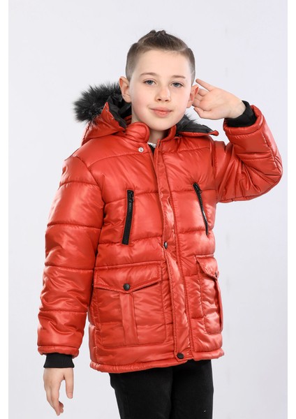 Içi Kürklü Çıkarılabilir Kapişonlu Su ve Rüzgar Geçirmez Çocuk Montu AVM152VF