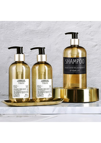 Bir Stil Etiket Etiketleri ile Pet Sabun Şişeleri Banyo Şampuanı El Temizleyici Şişe Kozmetik Vücut Yıkama Losyonu Açık Seyahat Araçları (Yurt Dışından) fiyatları