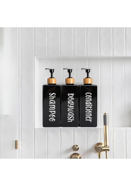 Altın Tarzı 500 ml Şampuan Kremi Şişeleri Pompalı Dağıtıcı Boş Doldurulabilir Vücut Yıkama Duş Jeli Losyon Kapları Su Geçirmez Etiket (Yurt Dışından) modelleri