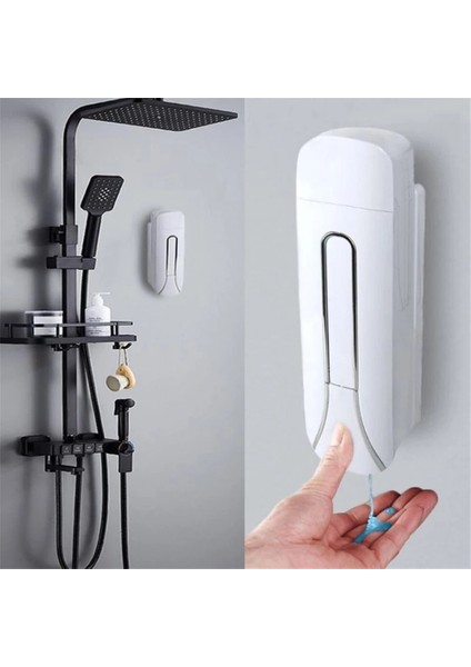 Siyah Stil 350 ml Sabunluk Duvara Monte Sıvı Duş Başlığı Jel Şampuan Banyo El Temizleyici Duvar Şişe Banyo Malzemeleri (Yurt Dışından) modelleri