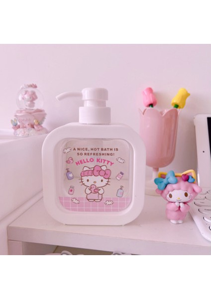 Erik Tarzı 300 ml Kitty Banyo Sabunluk Plastik Sabun Şişesi Duş Şampuan Şişesi Taşınabilir Ev Seyahat Losyon Şişesi Mutfak (Yurt Dışından)
