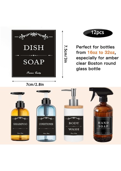 No.2 Tarzı Baskılı Çıkartmalar Dağıtıcı Şişe Su Geçirmez Minimalist Çiftlik Evi Etiketleri Banyo Mutfak El Sabunu Şampuan Kremi (Yurt Dışından) modelleri