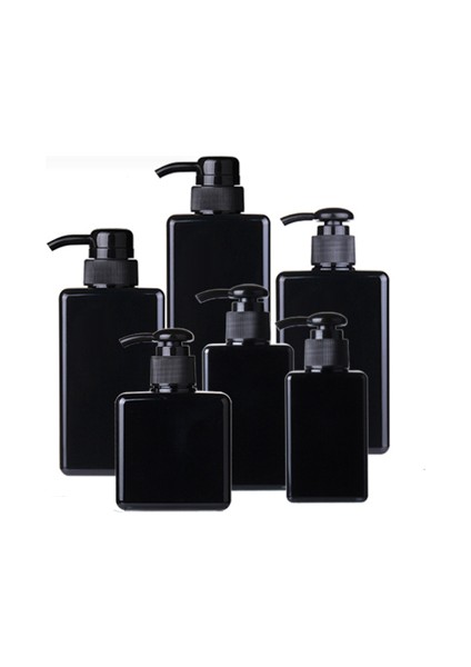 Siyah Stil 250 ml Losyon Dispenseri Seyahat Depolama Şişeleri Doldurulabilir Pompa Şişeleri Şampuan Duş Jeli Kremi Sabunluk Banyo Aksesuarı (Yurt Dışından)