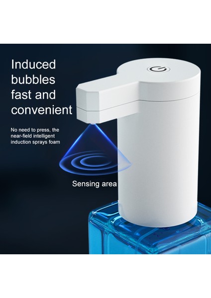Okyanus Tarzı 260ML Otomatik Köpük Sabunluklar Banyo Akıllı Su Geçirmez Yüksek Li Yıkama El Sabunu Dispenseri Ev Temiz Araçları USB Şarj (Yurt Dışından)