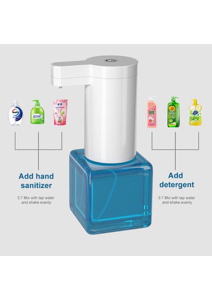 Okyanus Tarzı 260ML Otomatik Köpük Sabunluklar Banyo Akıllı Su Geçirmez Yüksek Li Yıkama El Sabunu Dispenseri Ev Temiz Araçları USB Şarj (Yurt Dışından)