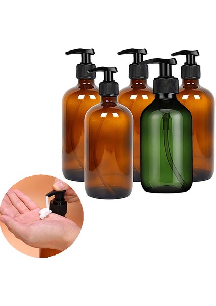 Çay Tarzı 500 ml ml Banyo Sabunluklar Amber Şampuan Hava Losyon Kabı Basın Köpük Pompası Şişe Banyo Sabunu Jel Kozmetik Için (Yurt Dışından)