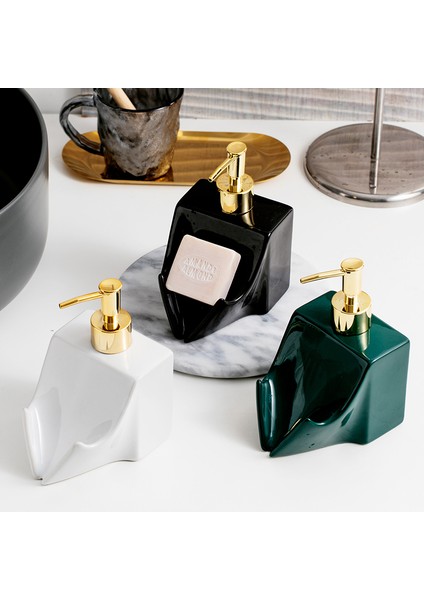 Siyah Stil Seramik El Temizleyici Şişe Sabun Kutusu Banyo Masaüstü Depolama Aksesuarları Sabun Dağıtım Şişeleri Çift Amaçlı Şampuan (Yurt Dışından) modelleri