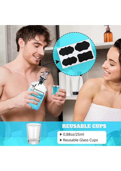 Huni Stili Banyo Gargara Dispenseri Şeffaf Cam Doldurulabilir Ağız Yıkama Nefes Spreyi Depolama Şişesi ile Dekantör Şişe Ağzı Shot Cam Huni (Yurt Dışından) fırsatları