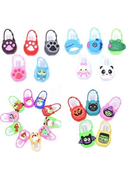 CLHB0222-RBK Stili 30ML Footprint Noel Cadılar Bayramı Mini El Temizleyici Tutucu Seyahat Taşınabilir Güvenli Jel Tutucu Sıvı Sabunluk Kapları (Yurt Dışından) fırsatları