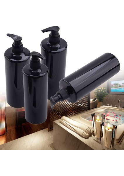 Lastml Doldurulabilir Boş Pompa Şişeleri Dağıtıcılar Siyah Losyon Jel Sabun Şampuanı Için Uygun (Yurt Dışından)